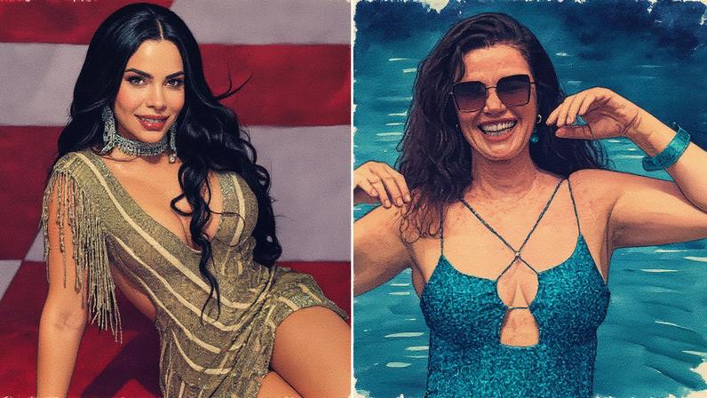 Jeniffer Setti interpretará Luma de Oliveira no desfile da Viradouro — Foto: Renata Xavier/Divulgação e Reprodução/Instagram