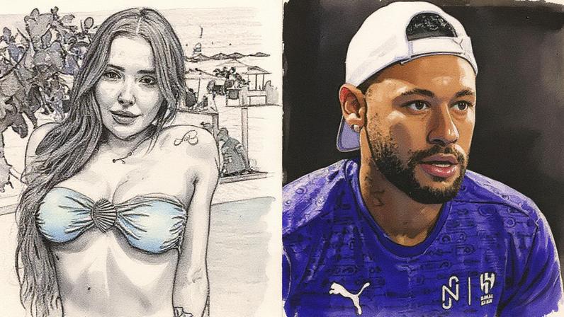 Nayara Macedo, conhecida como Any Awuada, e Neymar — Foto: Reprodução/Instagram