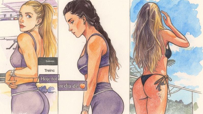 Aline Gotschalg mostrou a evolução do bumbum — Foto: Reprodução/Instagram