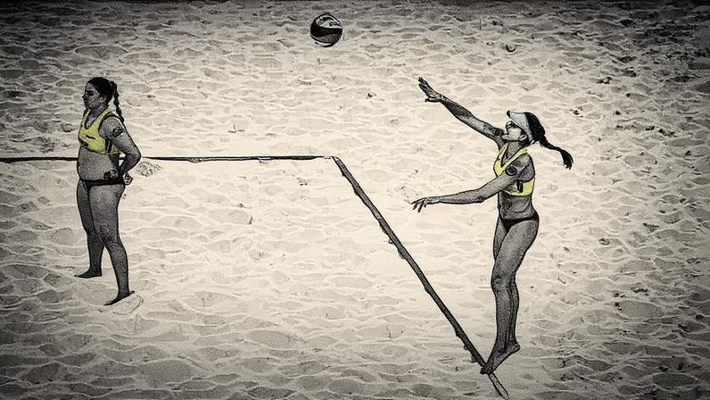Carol e Rebecca venceram na estreia do Mundial de Vôlei de Praia (Foto: Volleyball World)