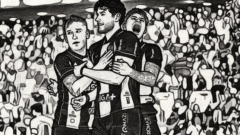 Jogadores do Ceará comemoram gol contra o Fluminense no Brasileirão (Foto:Marcus Wernner/UAI FOTO/Gazeta Press)