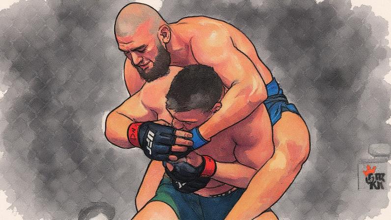 Chimaev contra Du Plessis no UFC 319 (Foto: Divulgação/UFC)