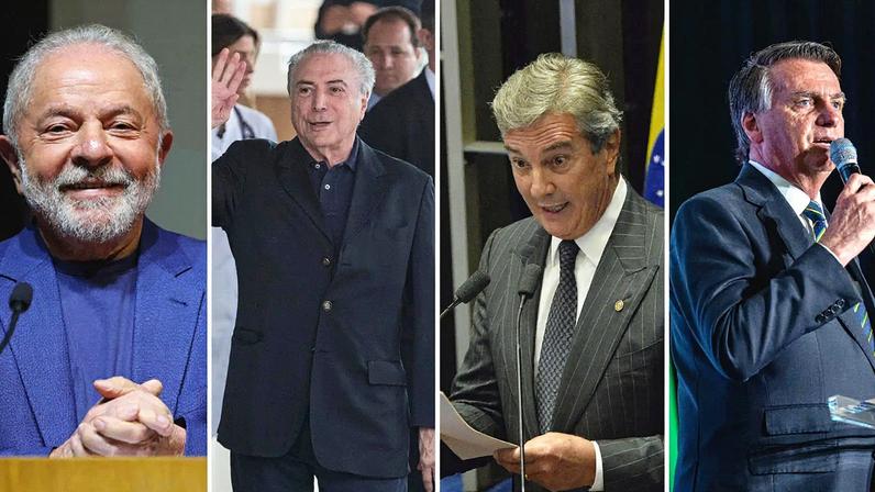 Bolsonaro é o 4º presidente preso em 7 anos; somam-se à lista Lula, preso em 2018, Temer, em 2019, e Collor de Mello, em abril. (Foto: EFE/EPA/ANTONIO COTRIM - EFE/Sebastião Moreira - EFE/Cadu Gomes - EFE/EPA/CRISTOBAL HERRERA-ULASHKEVICH)