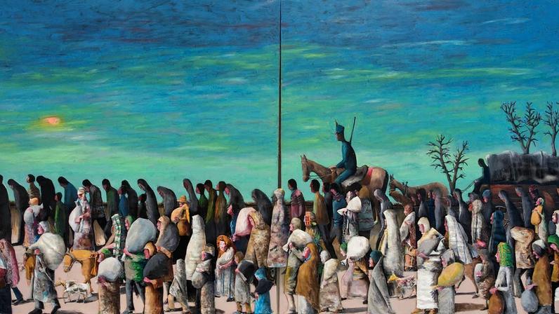 Benny Andrews's 2005 painting Trail of Tears (2005) will be featured in Out of Many: Reframing an American Art Collection (8 November-15 February 2026) at The Phillips Collection The Phillips Collection, Washington, DC, Gift of Agnes Gund, 2019. © 2025 Estate of Benny Andrews / Licensed by VAGA at Artists Rights Society (ARS), NY, Courtesy Michael Rosenfeld Gallery, LLC, New York, NY