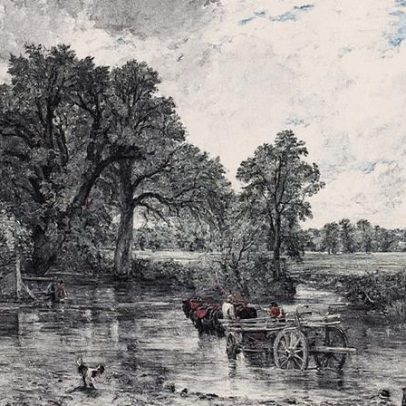 The Hay Wain é exibido pela primeira vez no condado natal de Constable