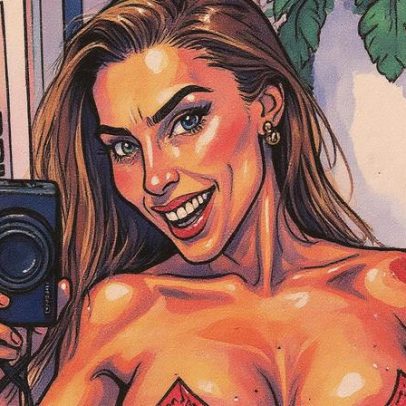 Tati Minerato exibe corpo sarado ao fazer marquinha com biquíni de fita