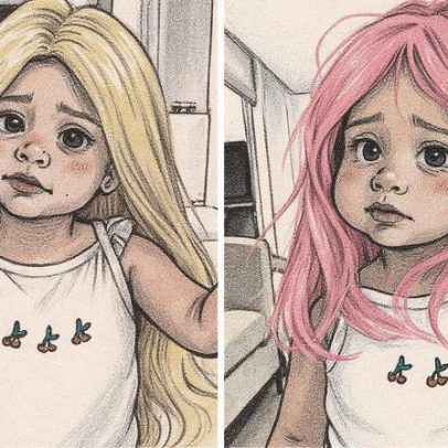 Helena, filha de Amanda Kimberlly e Neymar, se diverte com perucas