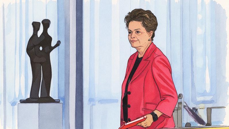 A atual presidente dos Brics, em cerimônia no Palácio da Alvorada em julho deste ano (Foto: André Borges/EFE)