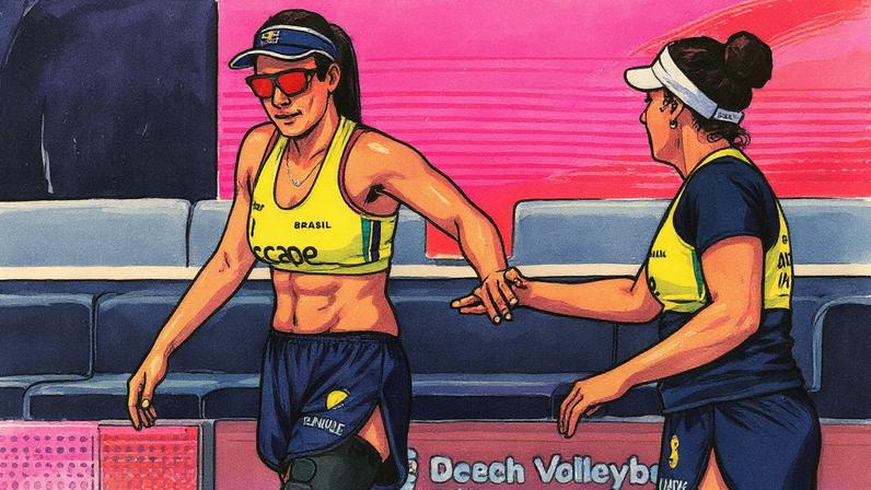 Duda e Ana Patrícia no Mundial de Vôlei de Praia 2025 (Foto: Volleyball World)