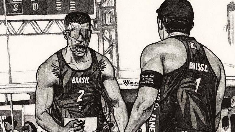 Dupla George e Saymon no Elite 16 de Vôlei de Praia do Rio de Janeiro (Foto: Volleyball World)