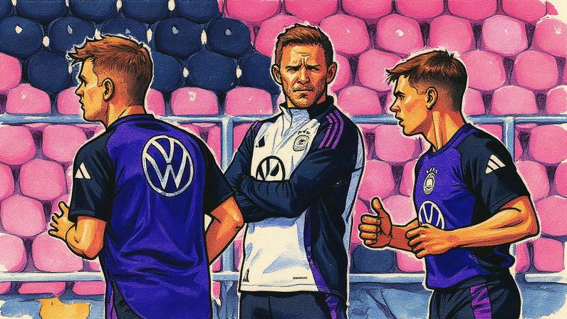 Julian Nagelsmann em treino da Alemanha antes da partida contra a Bósnia — Foto: Maja Hitij/ Getty Images