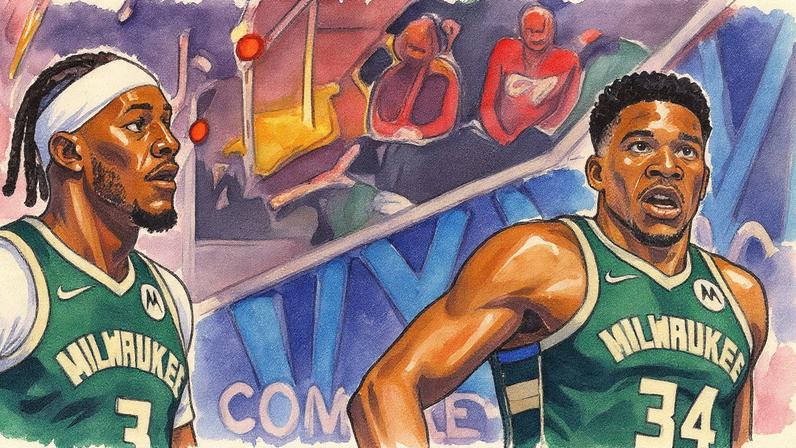 Giannis Antetokounmpo e Myles Turner Bucks