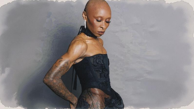 Cynthia Erivo wore a black Vivienne Westwood Couture gown with a revealing cutout at the hip, showing off her floral tattoos at the Singapore premiere of “Wicked: For Good.”