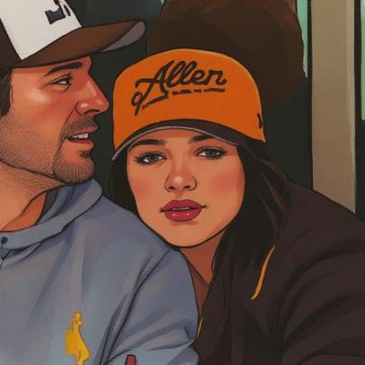 Hailee Steinfeld se aproxima de Josh Allen na cerimônia da camisa