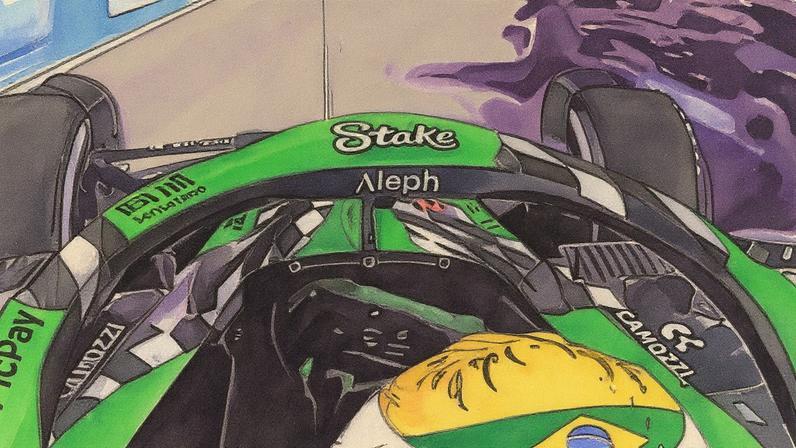 Gabriel Bortoleto bate no início do GP de Las Vegas (Reprodução)