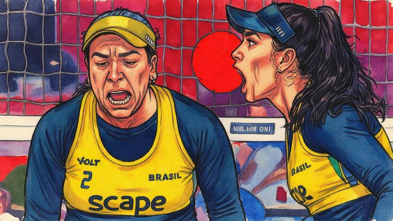 Rebecca (e) e Carol em uma das partidas do Mundial da Austrália (Divulgação)