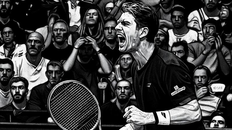 O tenista britânico Cameron Norrie em ação no Masters 1000 de Paris (Reprodução)