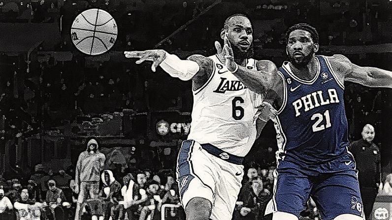 Joel Embiid do Philadelphia 76ers foi punido pela NBA por conta de gesto obsceno (Foto: Sean M. Haffey / AFP)