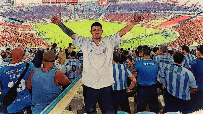 Saiu com 40€ no bolso, uma rifa e fez milhares de quilómetros... à boleia: o adepto argentino nomeado para o 'The Best' • Foto: Alejo Ciganotto/Instagram