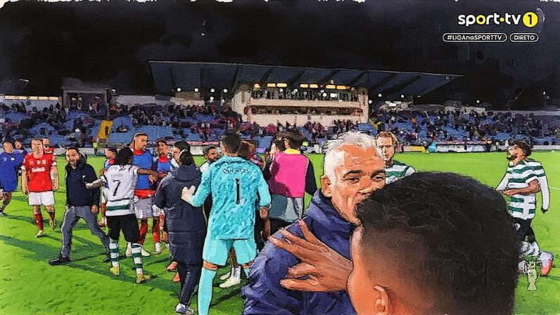 Imagens da confusão no final do Santa Clara-Sporting