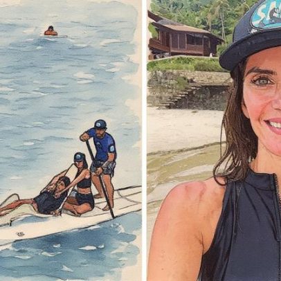 Fiorentino mostra prancha adaptada para surfar com filho paralisia cerebral