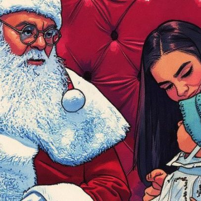 Serena, filha de Luan Santana e Jade Magalhães, conhece Papai Noel