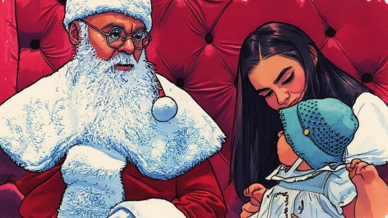 Jade Magalhães mostra primeiro encontro de Serena com Papai Noel — Foto: Reprodução/Instagram