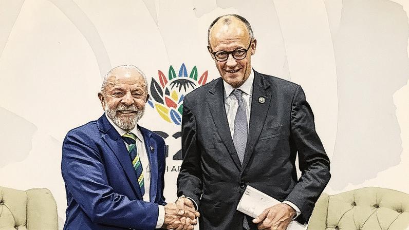 Lula e Merz na África do Sul, durante cúpula do G20. Foto: Ricardo Stuckert