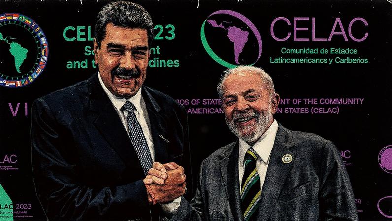 Lula e o ditador da Venezuela, Nicolás Maduro, durante a cúpula da Celac de 2024. (Foto: Ricardo Stuckert/PR)