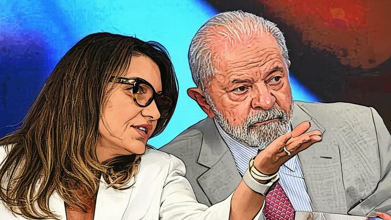 A primeira-dama Janja e o presidente Lula (PT). Foto: Evaristo Sá/AFP