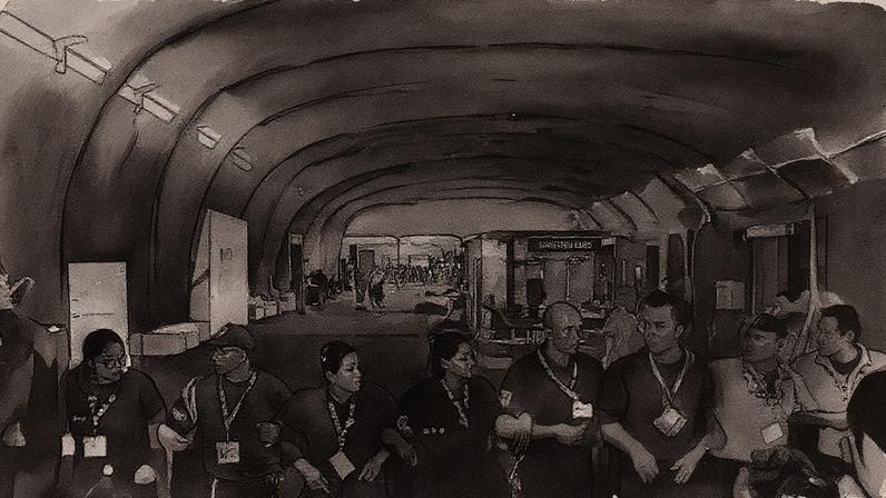 Incêndio na Zona Azul da COP30 resulta em 13 atendidos por inalação de fumaça. Fogo controlado rapidamente; área fechada para segurança. Monitoramento segue - Foto: Bruno Peres/Agência Brasil.