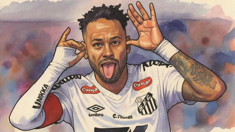 Neymar comemora gol do Santos contra o Mirassol(Foto: Mauricio De Souza/AGIF / Gazeta Press)