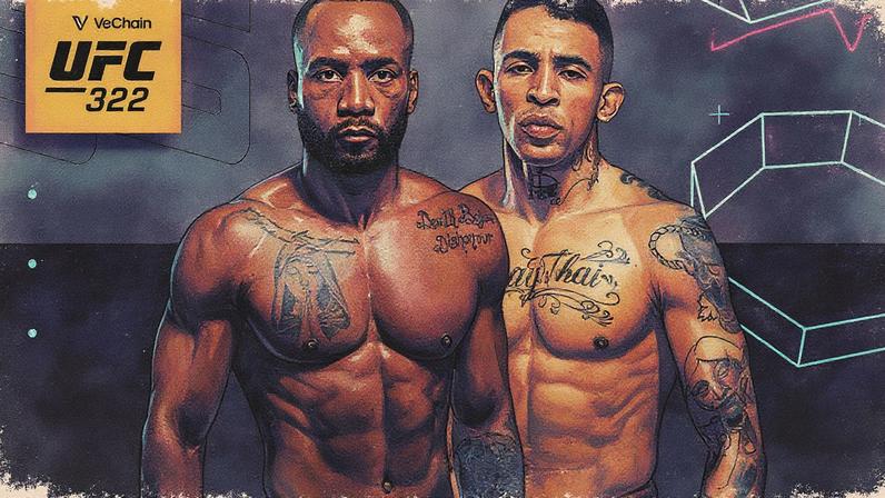 Card oficial da luta entre Carlos Prates e Leon Edwards no UFC 322 (Foto: Divulgação/UFC)