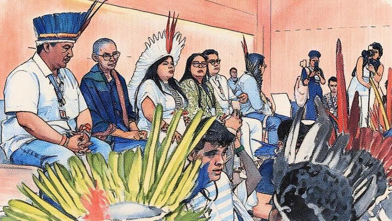 Pedido foi feito em reunião às pressas após protesto que bloqueou acesso à COP 30 mais cedo, em Belém. (Foto: André Borges/EFE)