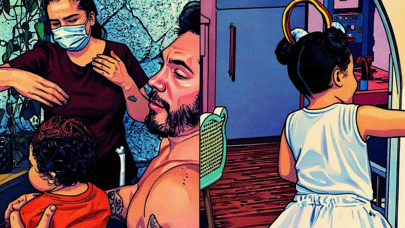 Viih Tube e Eliezer fazem dia do cabelo maluco com os filhos, Lua e Ravi — Foto: Reprodução/ Instagram