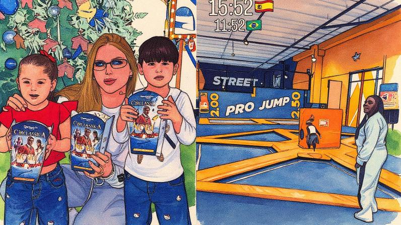 Filhas de Virginia se divertem em dia de parque com mãe de Vini Jr. em Madri — Foto: Reprodução/ Instagram