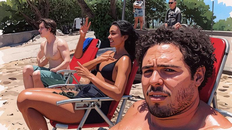 Alane Dias aproveita dia de praia com Igor Jansen, Samantha Schmütz e Rafael Saraiva — Foto: Reprodução/ Instagram