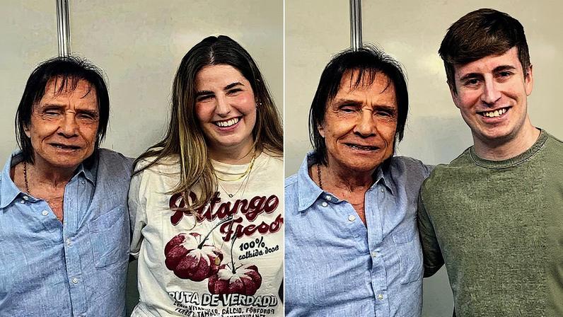 Roberto Carlos com os netos Giovanna e Gianpietro — Foto: Divulgação