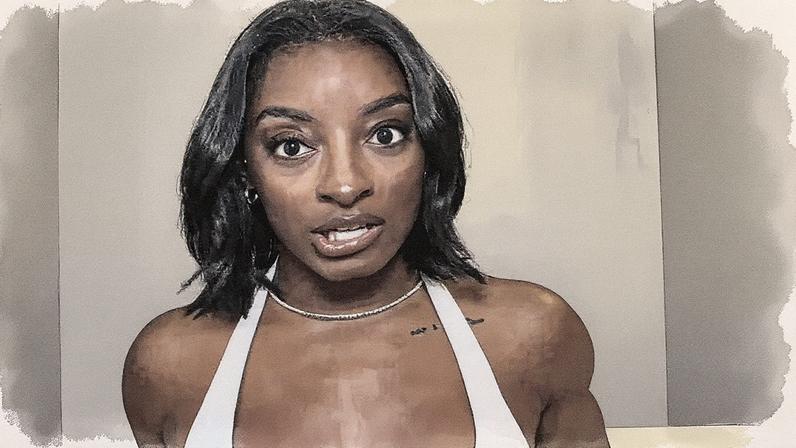 “Let’s talk about it,” Biles shared on TikTok for a "Breast Augmentation Q&A." Simone Biles/TikTok
