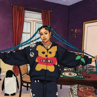 North West exibe tranças azuladas até o quadril em campanha da Skims para cápsula Cactus Plant Flea Market