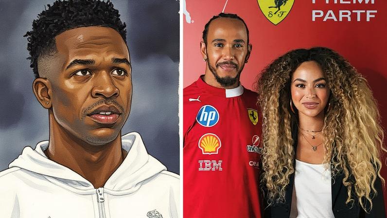 Ex de Vini Jr. posa com Lewis Hamilton em evento esportivo e web não perdoa: 'Eu apoio' — Foto: Reprodução/Instagram