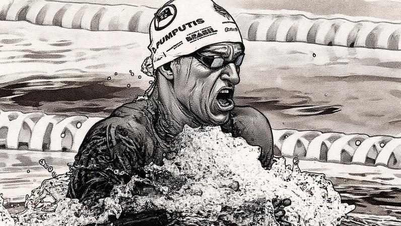 Prova de peito no Troféu José Fikel, em São Paulo (Foto: Reprodução Instagra CBDA)