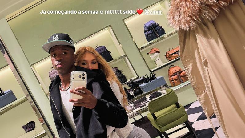 Virginia posta foto com Vini Jr. e afasta boatos de término após frase polêmica: ‘Muita saudade’ — Foto: Reprodução/Instagram