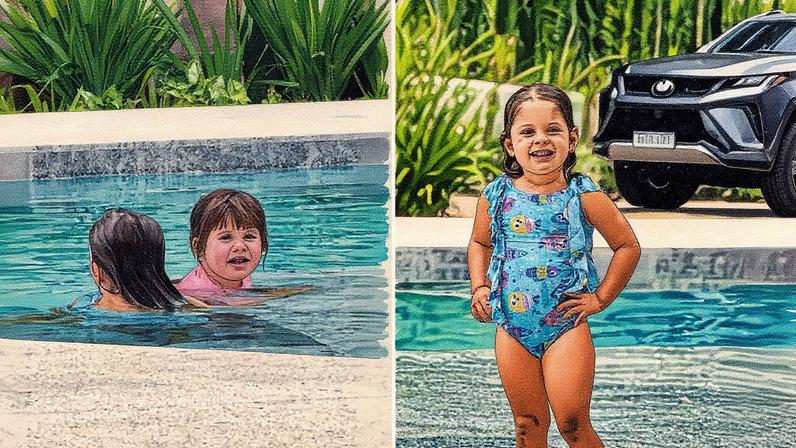 Maria Alice e Maria Flor se divertem em piscina de mansão em Goiás — Foto: Reprodução/Instagram